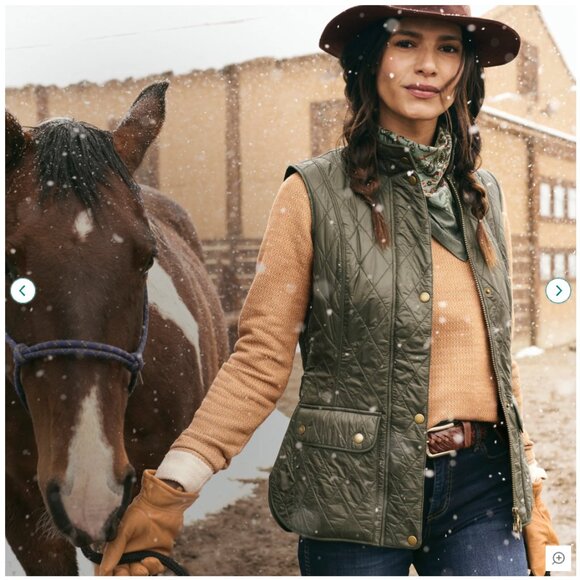 Barbour Wray Gilet dark olive green Vest - Picture 1 of 7